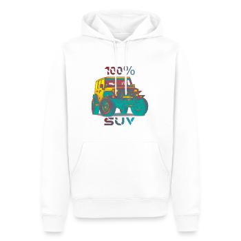 Geländewagen Jeep Design - Männer Premium Bio Hoodie - Weiß - Vorne - Nico (187cm)