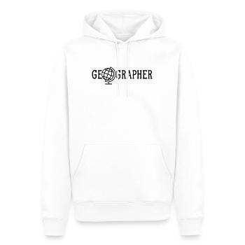 Géographe Géographe Géographe Géographie Géographie - Sweat à capuche Premium bio Homme - blanc - Devant - Nico (187cm)