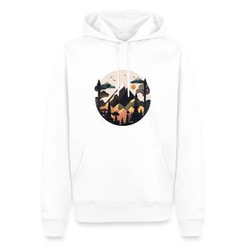 SURRÉEL - Sweat à capuche Premium bio Homme - blanc - Devant - Nico (187cm)