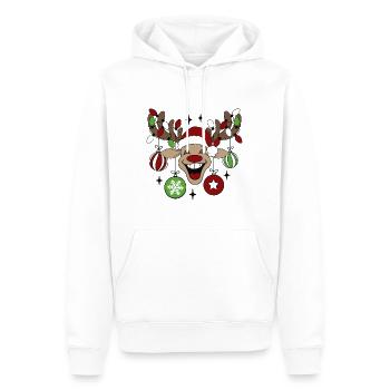 Reindeer Rudolph Christmas Ugly Christmas Sweater - Men’s Premium Organic Hoodie - white - Front - Nico (187cm)