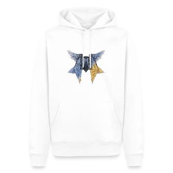 trident ailé de l’Ukraine avec le drapeau - Sweat à capuche Premium bio Homme - blanc - Devant - Nico (187cm)