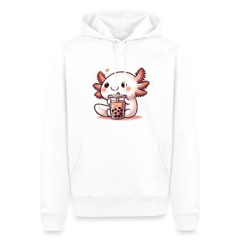 Axolotls trinken Bubble Tea kawaii Boba Axolotl - Männer Premium Bio Hoodie - Weiß - Vorne - Nico (187cm)
