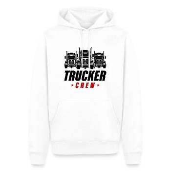 Trucker Crew - Men’s Premium Organic Hoodie - white - Front - Nico (187cm)