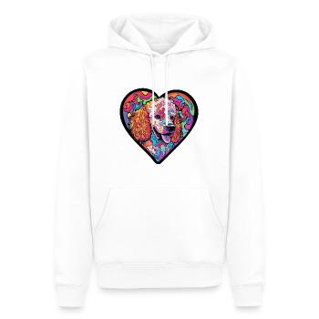 Caniche Chien Cœur Chien Amour - Sweat à capuche Premium bio Homme - blanc - Devant - Nico (187cm)
