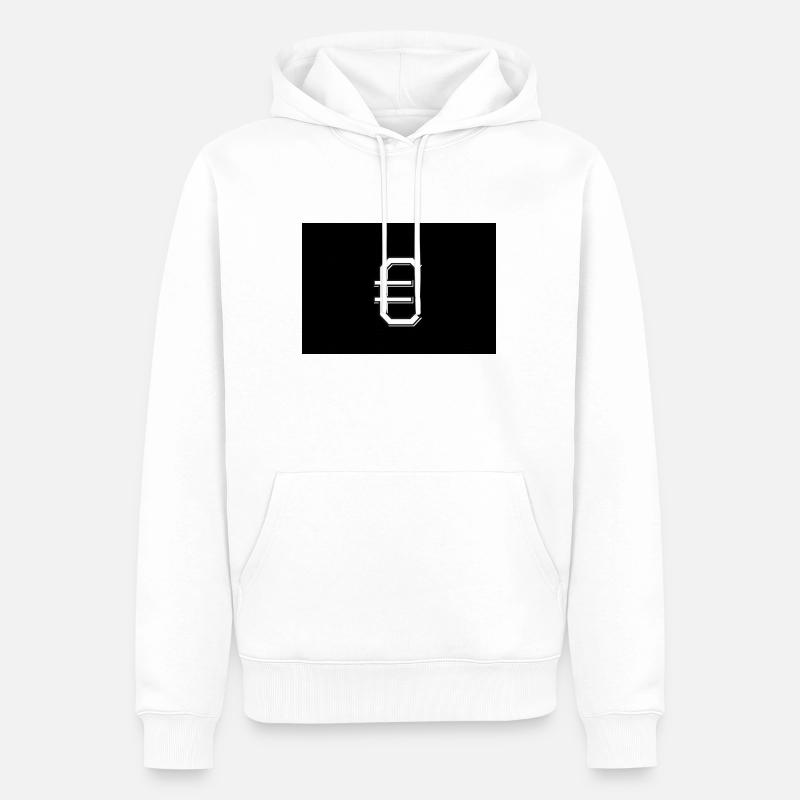 Schwarzer Euro - Männer Premium Bio Hoodie - Weiß