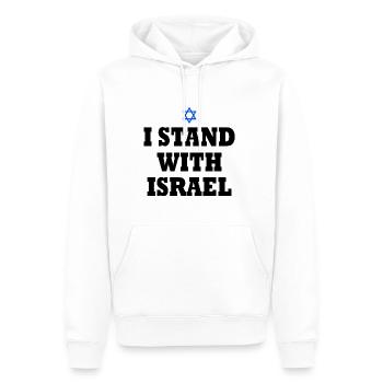 I stand with israel - Sweat à capuche Premium bio Homme - blanc - Devant - Nico (187cm)