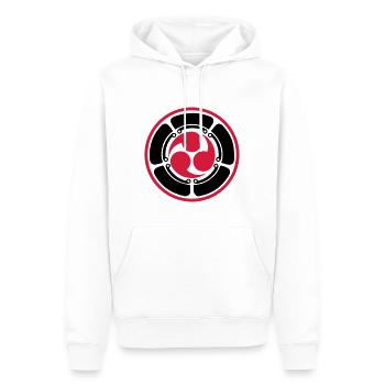 Mitsu Tomoe Japan Lotus symbol art martiaux Karate - Sweat à capuche Premium bio Homme - blanc - Devant - Nico (187cm)