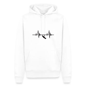 Musculation Fitness Heartbeat Training ECG Sport - Sweat à capuche Premium bio Homme - blanc - Devant - Nico (187cm)
