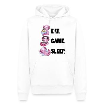 Eat Game Sleep - Cute Axolotl tolle Geschenkidee - Männer Premium Bio Hoodie - Weiß - Vorne - Nico (187cm)