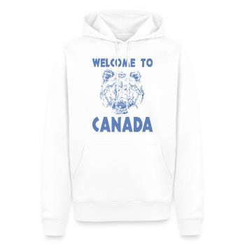 Bienvenue au Canada - Sweat à capuche Premium bio Homme - blanc - Devant - Nico (187cm)