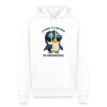 Penguin Big Deal en Antarctique - Sweat à capuche Premium bio Homme - blanc - Devant - Nico (187cm)
