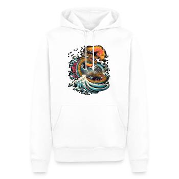 Chinese dragon emerging from water - Sweat à capuche Premium bio Homme - blanc - Devant - Nico (187cm)