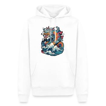 Chinese dragon emerging from water - Sweat à capuche Premium bio Homme - blanc - Devant - Nico (187cm)
