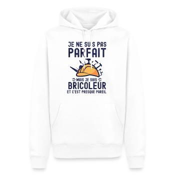 Bricoleur pas comme les autres - Sweat à capuche Premium bio Homme - blanc - Devant - Nico (187cm)