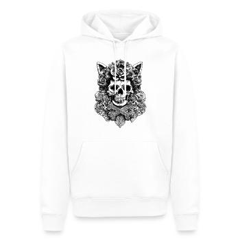 Rosenritual: Festival-T-Shirt für Hardrock Fans - Männer Premium Bio Hoodie - Weiß - Vorne - Nico (187cm)