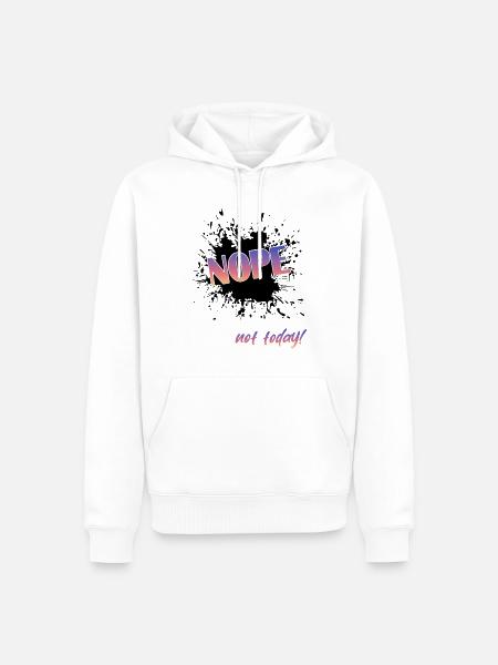 Nope not today - Männer Premium Bio Hoodie - Weiß