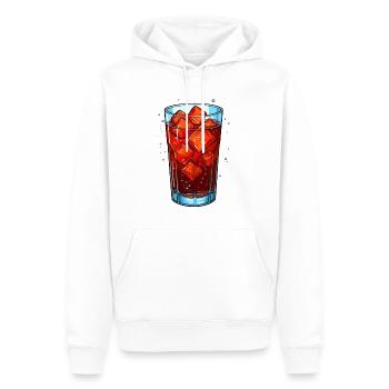 Verre de cola avec des glaçons - Sweat à capuche Premium bio Homme - blanc - Devant - Nico (187cm)