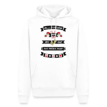 Noel Maria Carey Couleur - Sweat à capuche Premium bio Homme - blanc - Devant - Nico (187cm)