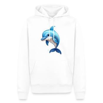 Delfin - Männer Premium Bio Hoodie - Weiß - Vorne - Nico (187cm)