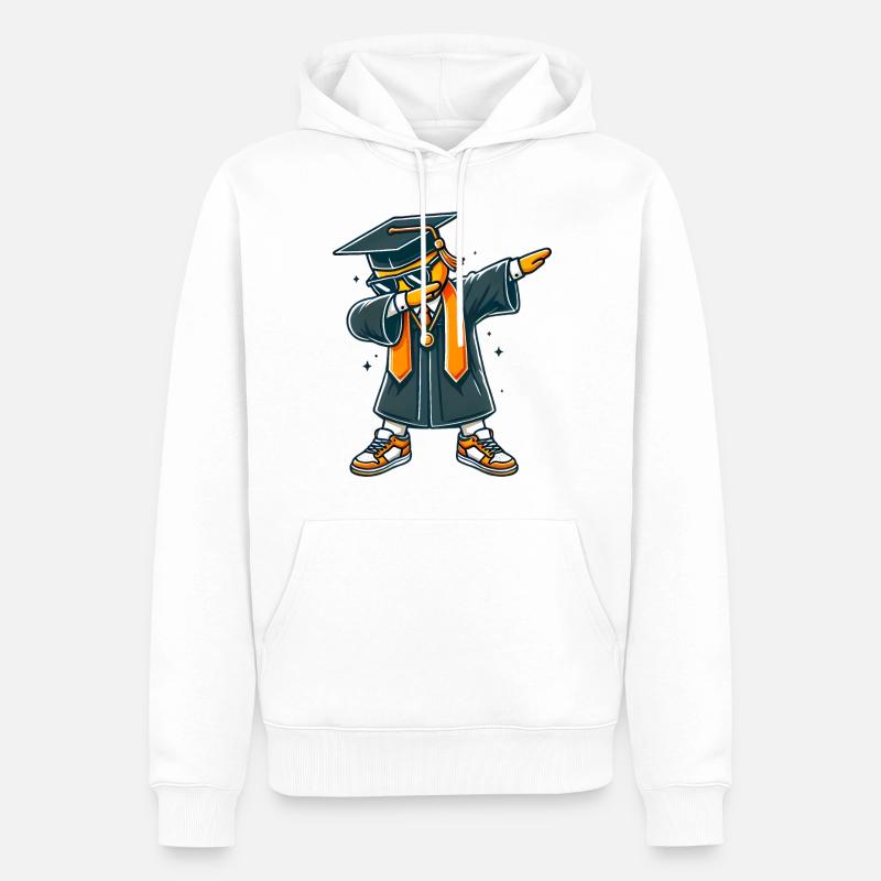 Coole Absolvent Dab Pose Illustration - Männer Premium Bio Hoodie - Weiß