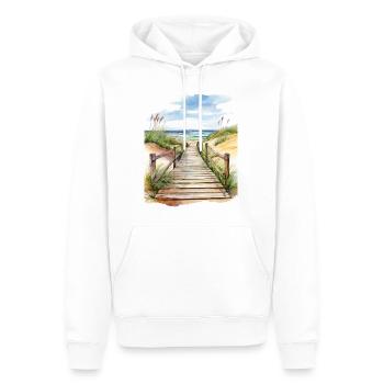 Dunes by the sea - Men’s Premium Organic Hoodie - white - Front - Nico (187cm)