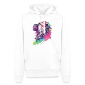 Singe Chimpanzé Primate Nature Nature sauvage Art coloré - Sweat à capuche Premium bio Homme - blanc - Devant - Nico (187cm)