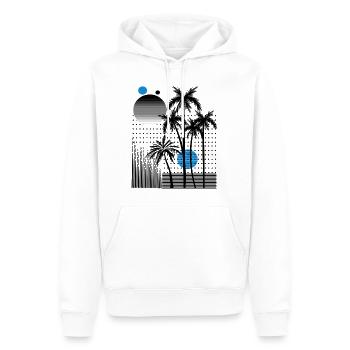 Palmiers tropicaux – Art moderne de la plage d’été - Sweat à capuche Premium bio Homme - blanc - Devant - Nico (187cm)