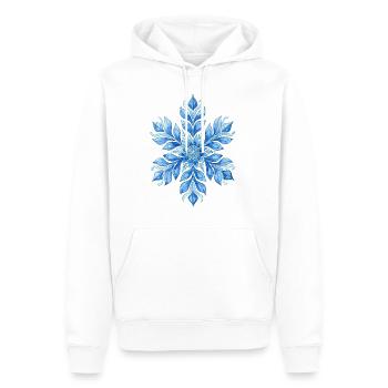 Un flocon de neige en hiver - Sweat à capuche Premium bio Homme - blanc - Devant - Nico (187cm)