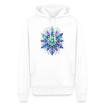 Flocon de neige en forme de mandala - Sweat à capuche Premium bio Homme - blanc - Devant - Nico (187cm)