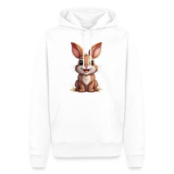 Lapin ou lapin de Pâques - Sweat à capuche Premium bio Homme - blanc - Devant - Nico (187cm)