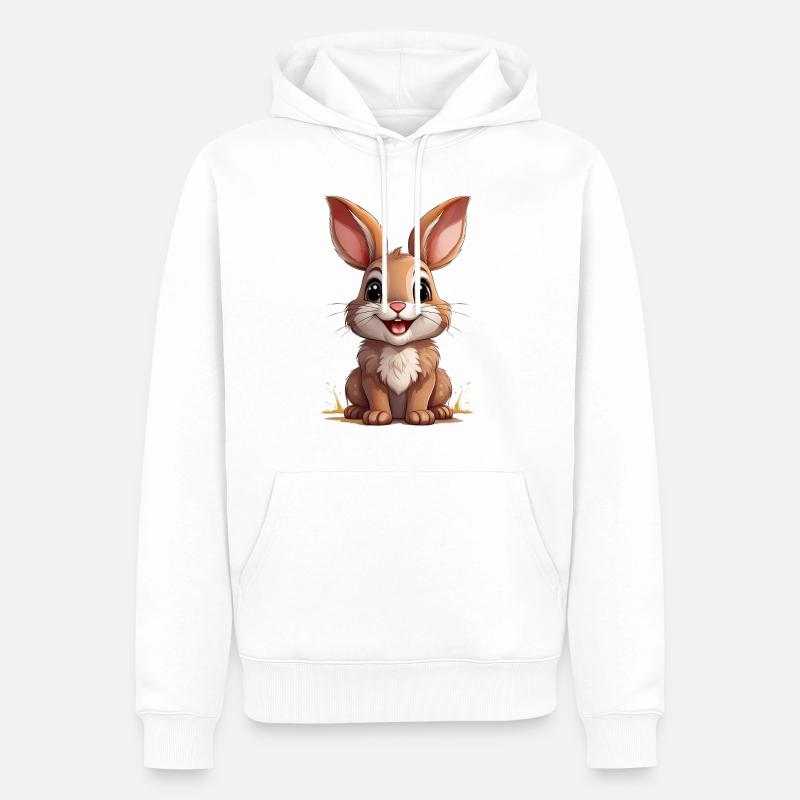 Lapin ou lapin de Pâques - Sweat à capuche Premium bio Homme - blanc