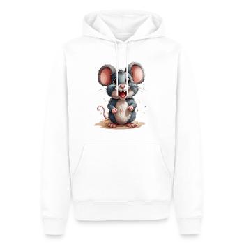 Niedliche, verrückte Maus - Männer Premium Bio Hoodie - Weiß - Vorne - Nico (187cm)