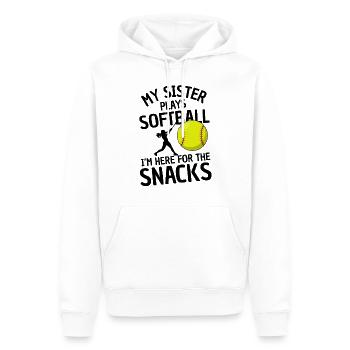 Lustiger Softball Spruch Geschwister - Männer Premium Bio Hoodie - Weiß - Vorne - Nico (187cm)