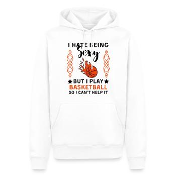 drôle de basket-ball disant joueur de basket-ball - Sweat à capuche Premium bio Homme - blanc - Devant - Nico (187cm)