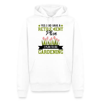 Drôle de retraite disant jardin - Sweat à capuche Premium bio Homme - blanc - Devant - Nico (187cm)