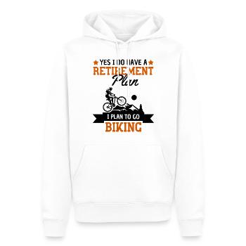 Drôle de plan de retraite vélo dicton - Sweat à capuche Premium bio Homme - blanc - Devant - Nico (187cm)