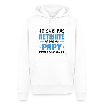 Je suis Pas Retraité je suis un Papy Professionnel - Sweat à capuche Premium bio Homme - blanc - Devant - Nico (187cm)