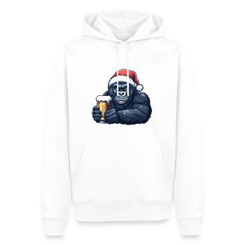 Gorilla Weihnachten Bier - Männer Premium Bio Hoodie - Weiß - Vorne - Nico (187cm)