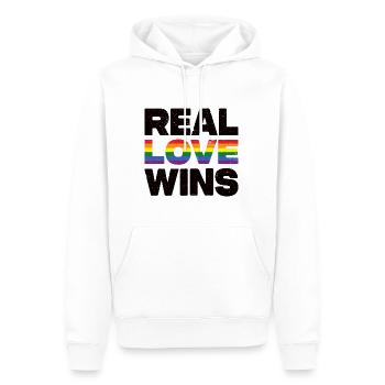 Real Love Wins LGBTQ Rainbow Gay Pride - Männer Premium Bio Hoodie - Weiß - Vorne - Nico (187cm)