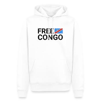 Free Congo: Unterstütze die kongolesische Freiheit - Männer Premium Bio Hoodie - Weiß - Vorne - Nico (187cm)