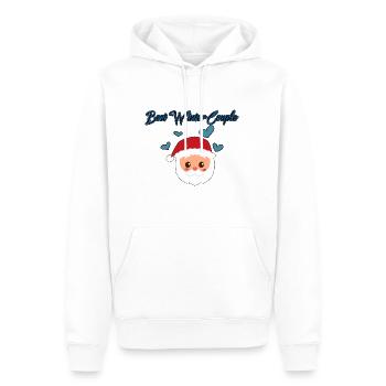 Couple d’hiver - Sweat à capuche Premium bio Homme - blanc - Devant - Nico (187cm)