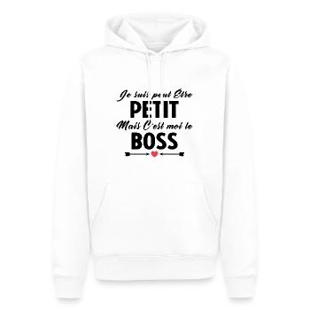 C'est Moi Le Boss Cadeau Bébé Garçon Humour - Sweat à capuche Premium bio Homme - blanc - Devant - Nico (187cm)