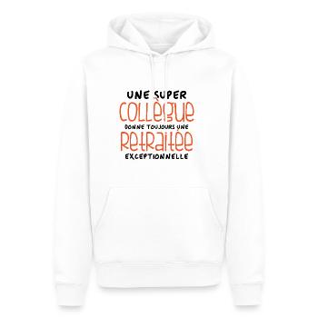Une super collègue - retraitée exceptionnelle - Sweat à capuche Premium bio Homme - blanc - Devant - Nico (187cm)