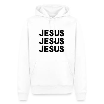 Jésus Jésus Jésus - Sweat à capuche Premium bio Homme - blanc - Devant - Nico (187cm)
