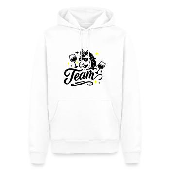 Einhorn Team Party Geburtstag - Männer Premium Bio Hoodie - Weiß - Vorne - Nico (187cm)