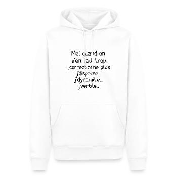 Tontons Flingueurs J'dynamite J'disperse - Sweat à capuche Premium bio Homme - blanc - Devant - Nico (187cm)