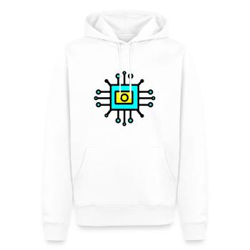 Chip Digital Computer Sensor - Männer Premium Bio Hoodie - Weiß - Vorne - Nico (187cm)
