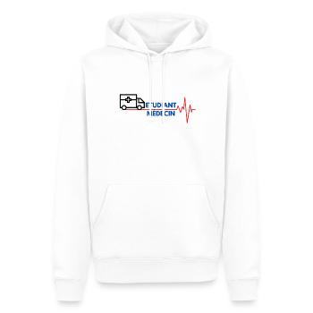 etudiant médecin - Sweat à capuche Premium bio Homme - blanc - Devant - Nico (187cm)
