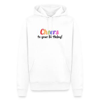 Vive votre anniversaire - Sweat à capuche Premium bio Homme - blanc - Devant - Nico (187cm)
