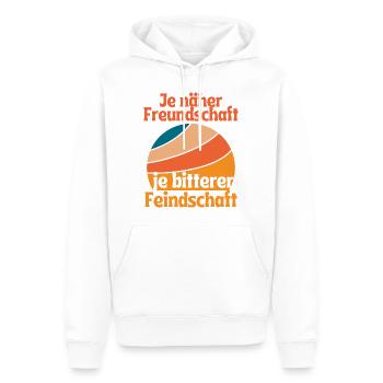 Je näher Freundschaft je bitterer Feindschaft - Männer Premium Bio Hoodie - Weiß - Vorne - Nico (187cm)